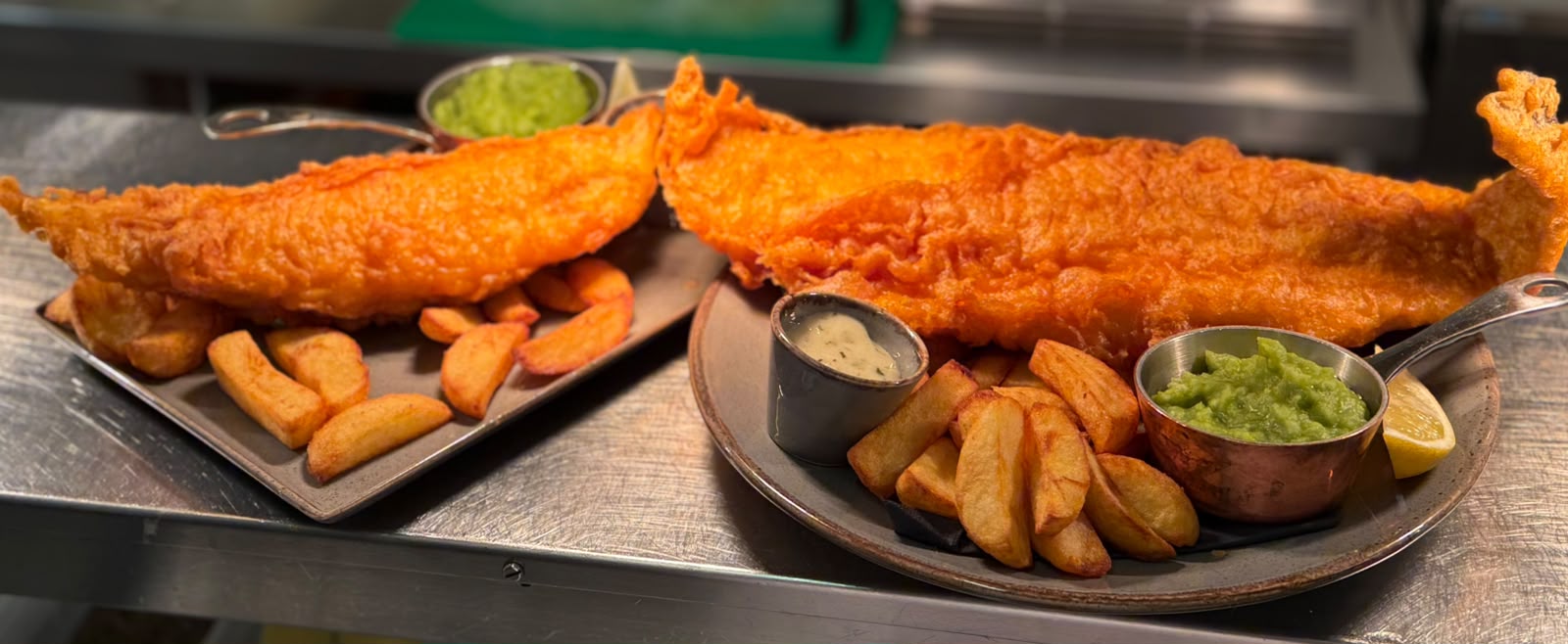 Beer battered fish and chips